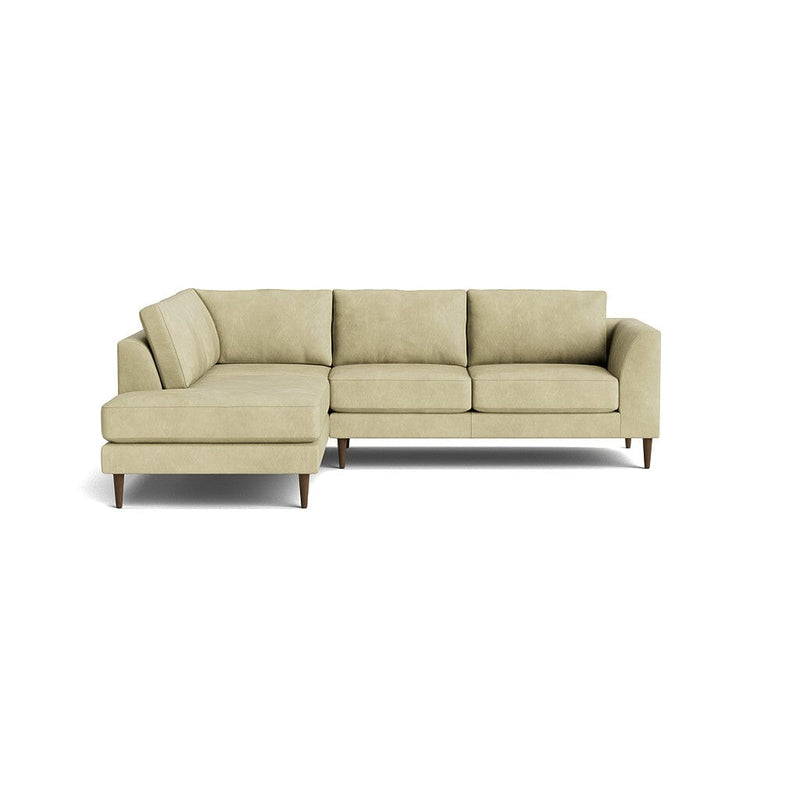 Dekayess Bumper Sectional in Natural Latex - Leather Bumper Sectional Medley Bodie Linen Bumper Right 130" 