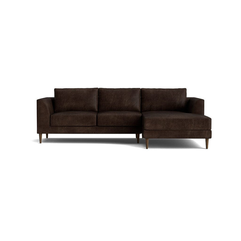 Dekayess Chaise Sectional in Natural Latex - Leather Chaise Sectional Medley Palomar Molasses Chaise Right 130" 