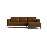 Dekayess Chaise Sectional in Natural Latex - Leather Chaise Sectional Medley Tomo Chestnut Chaise Right 130" 