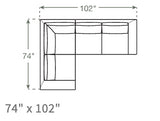 Dekayess Corner Sectional in Natural Latex - Cotton Corner Sectional Medley 