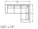 Dekayess Corner Sectional in Natural Latex - Cotton Corner Sectional Medley 