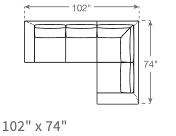 Dekayess Corner Sectional in Natural Latex - Cotton Corner Sectional Medley 