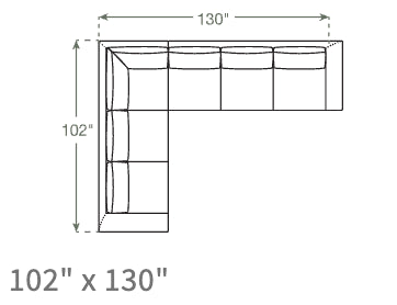 Dekayess Corner Sectional in Natural Latex - Cotton Corner Sectional Medley 