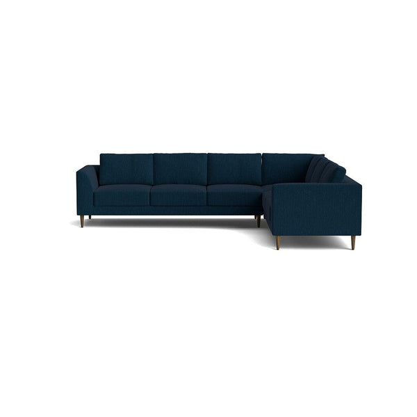 Dekayess Corner Sectional in Natural Latex - Cotton Corner Sectional Medley Larkspur Indigo 74" x 102" 