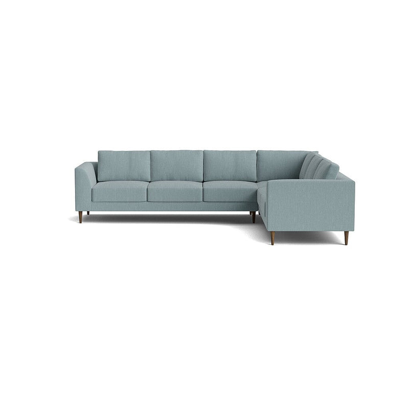 Dekayess Corner Sectional in Natural Latex - Cotton Corner Sectional Medley Larkspur Steel 74" x 102" 