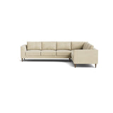 Dekayess Corner Sectional in Natural Latex - Cotton Corner Sectional Medley Meadow Pebble 74" x 102" 