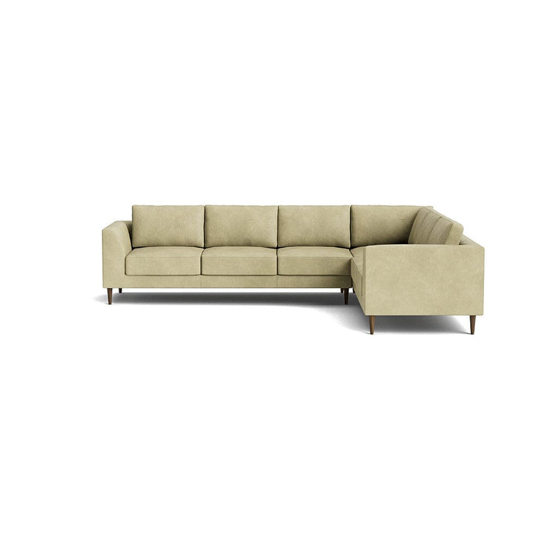 Dekayess Corner Sectional in Natural Latex - Leather Corner Sectional Medley Bodie Chestnut 74" x 102" 