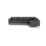 Dekayess Corner Sectional in Natural Latex - Leather Corner Sectional Medley Bodie Pewter 74" x 102" 