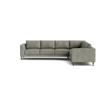 Dekayess Corner Sectional in Natural Latex - Leather Corner Sectional Medley Bodie Smoke 74" x 102" 