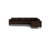 Dekayess Corner Sectional in Natural Latex - Leather Corner Sectional Medley Palomar Molasses 74" x 102" 