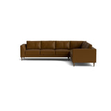 Dekayess Corner Sectional in Natural Latex - Leather Corner Sectional Medley Tomo Chestnut 74" x 102" 