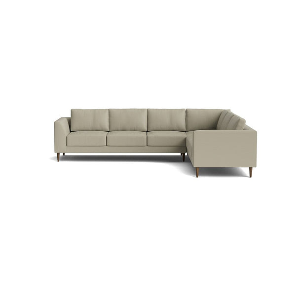 Dekayess Corner Sectional in Natural Latex - Leather Corner Sectional Medley Tomo Smoke 74" x 102" 