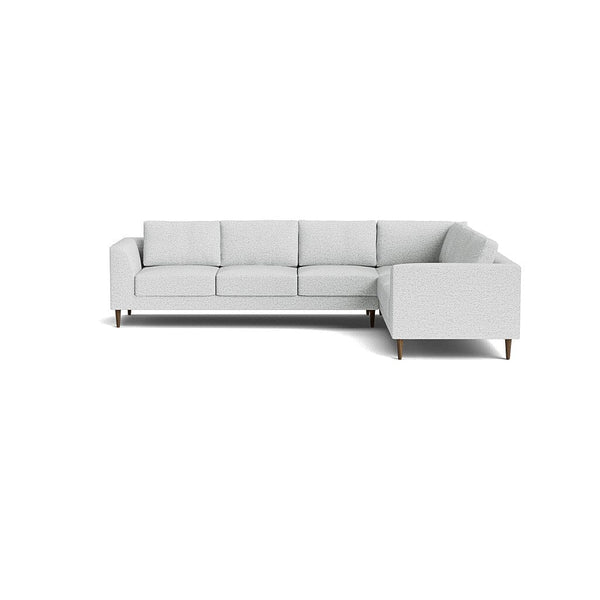 Dekayess Corner Sectional in Natural Latex - Recycled Polyester Corner Sectional Medley Alpine Dove 74" x 102" 