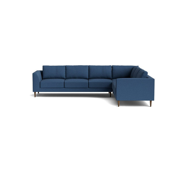 Dekayess Corner Sectional in Natural Latex - Recycled Polyester Corner Sectional Medley Alpine French Blue 74" x 102" 