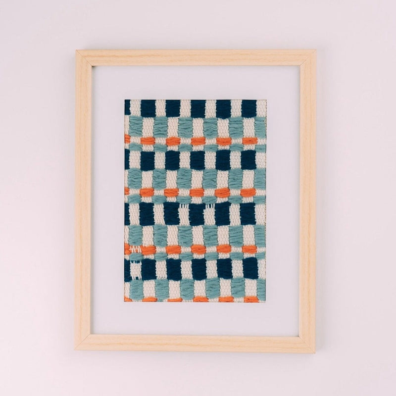 Desierto Framed Textile Art Wall Art Zuahaza Indigo Blue, Cielo Blue, Sunrise Orange 