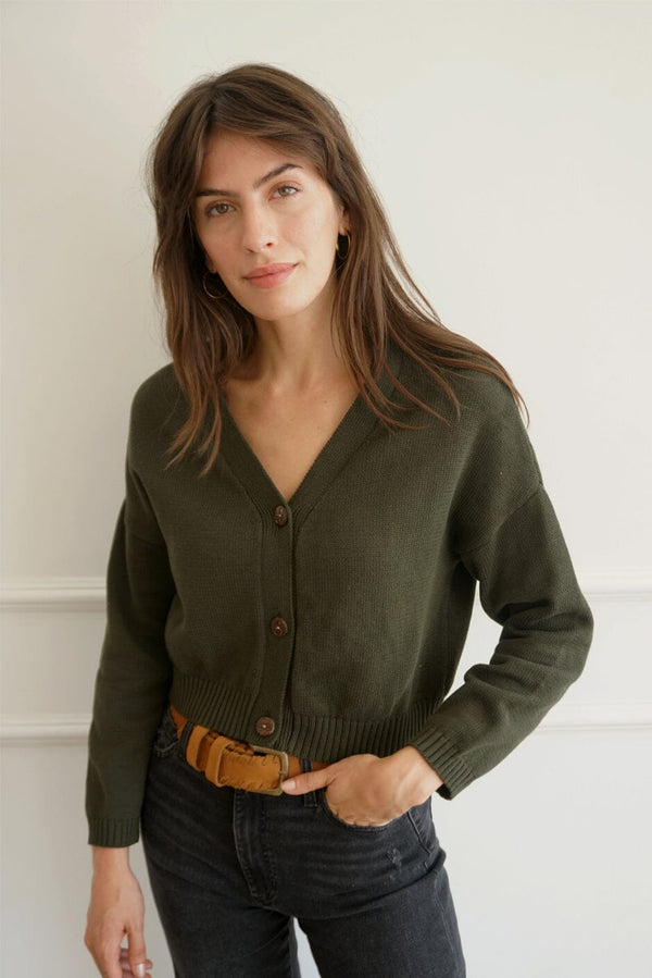 Diana Cardigan Women's Cardigans Paneros Clothing Forest Green XXS 