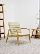 Diria Cactus Leather Armchair - Beige Upholstered Arm Chairs MasayaCo 