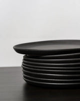 Edan Stoneware Flat Salad/Dinner Plate Set Plates GHARYAN Stoneware Matte Black 