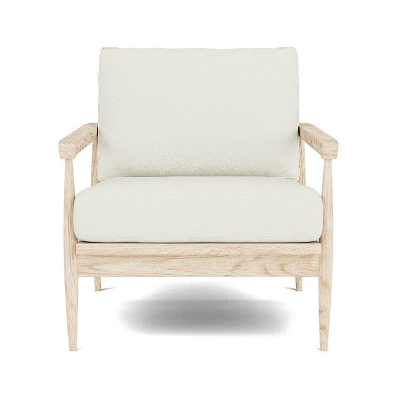 Eim Accent Chair in Natural Latex - Leather Accent Chair Medley White Oak Tomo Cream 