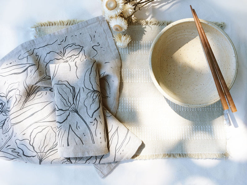 Elana Gabrielle Iris Linen Napkins - Set of 2 Napkins Elana Gabrielle 