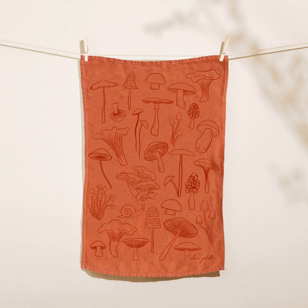 Elana Gabrielle Mushrooms Linen Tea Towel Tea Towels Elana Gabrielle 