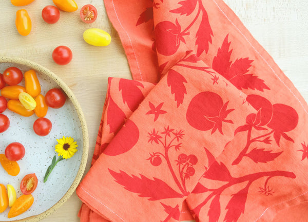 Elana Gabrielle Tomato Linen Tea Towel Tea Towels Elana Gabrielle 