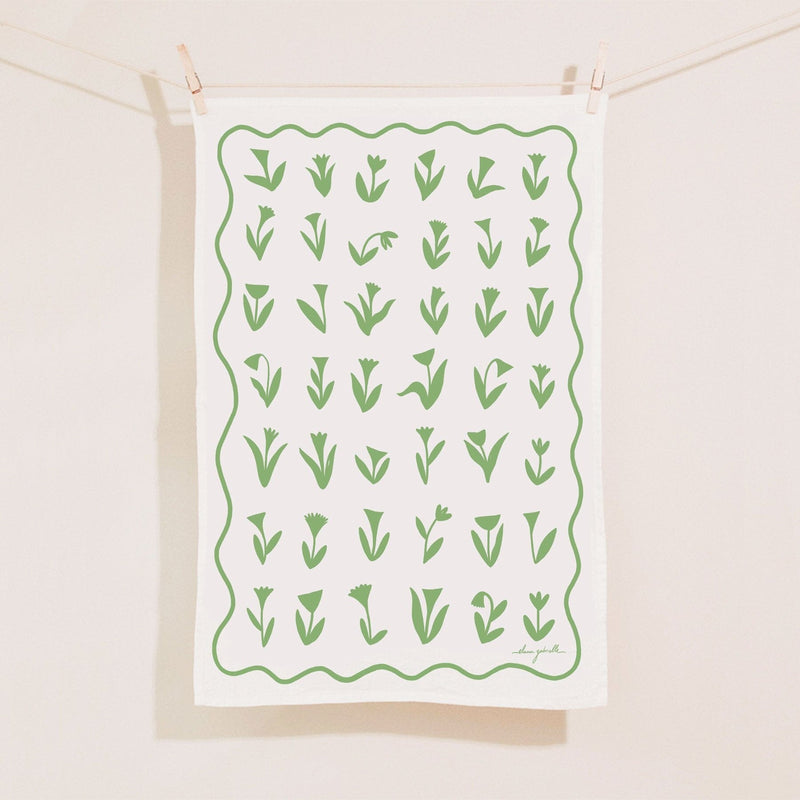 Elana Gabrielle Tulips Linen Tea Towel Tea Towels Elana Gabrielle 