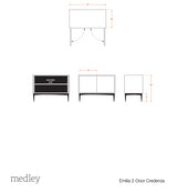 Emilia 2-Door Storage Cabinet Media Consoles and Credenzas Medley 