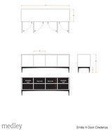 Emilia 4-Door Credenza Credenza Medley 