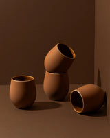 Epa Stoneware Coffee Cup Set Cups and Tumblers GHARYAN Stoneware Matte Terracotta and Shiny Terracotta 