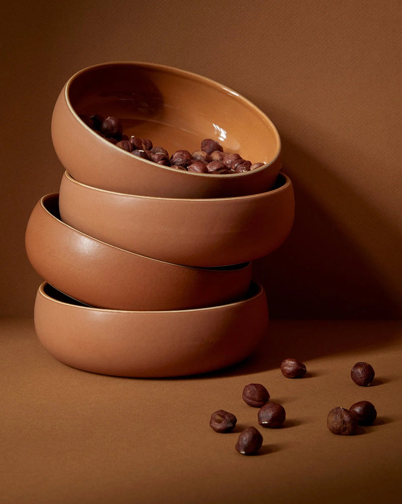 Ewa Stoneware Tapas Bowl Set Bowls GHARYAN Stoneware Matte Terracotta and Shiny Terracotta 