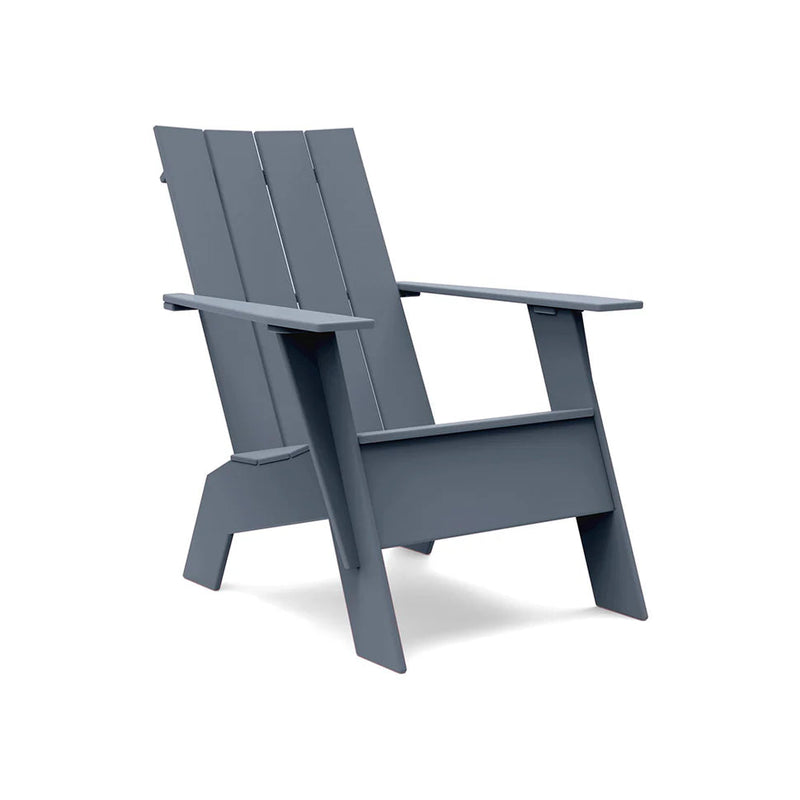Flat Back Recycled Outdoor Adirondack Chair Outdoor Seating Loll Designs Ash Blue Tall 