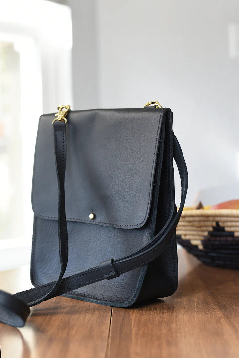 KATE SPADE Foldover Black Leather Convertible Satchel Crossbody Purse Bag |  eBay