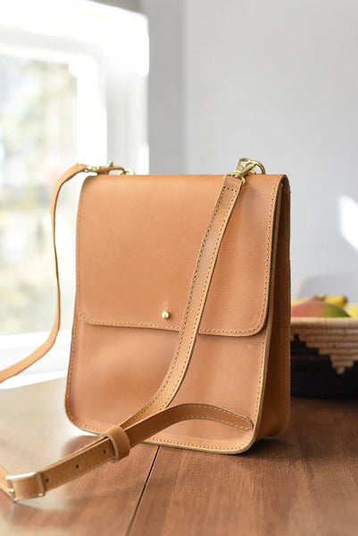 Genuine Leather Fold Over Envelope Clutch Bag