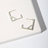 Foundation Square Hoop Earrings Earrings Mulxiply Sterling Silver 