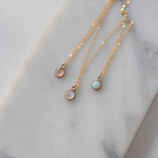 Gemstone Drop Choker Necklace