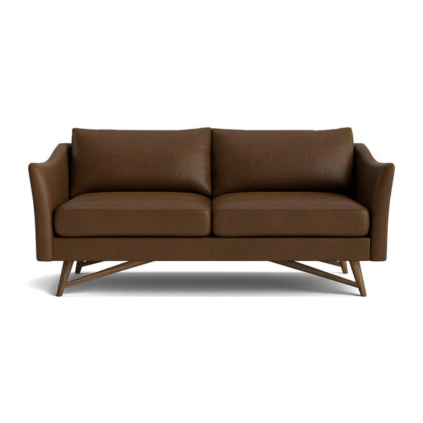 Gio Sofa in Natural Latex - Leather Sofa Medley Walnut Bodie Chestnut 72" Sofa