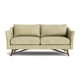 Gio Sofa in Natural Latex - Leather Sofa Medley Walnut Bodie Linen 72" Sofa