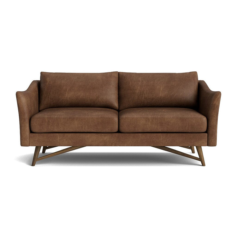 Gio Sofa in Natural Latex - Leather Sofa Medley Walnut Palomar Saddle 72" Sofa