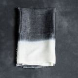 Granite Black Ombre Soft Linen Silk Handloom Scarf Scarves Studio Variously 