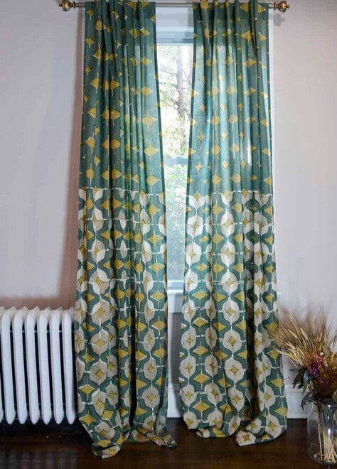 Green Escape Boho Curtain Panel Curtains Ichcha 