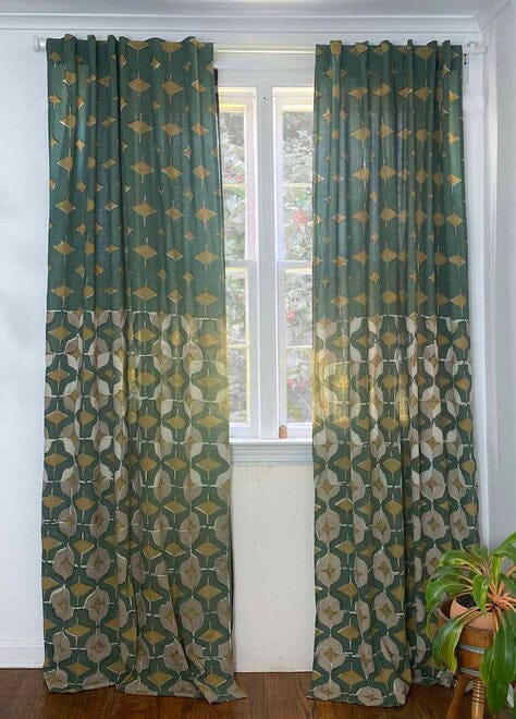 Green Escape Boho Curtain Panel Curtains Ichcha 