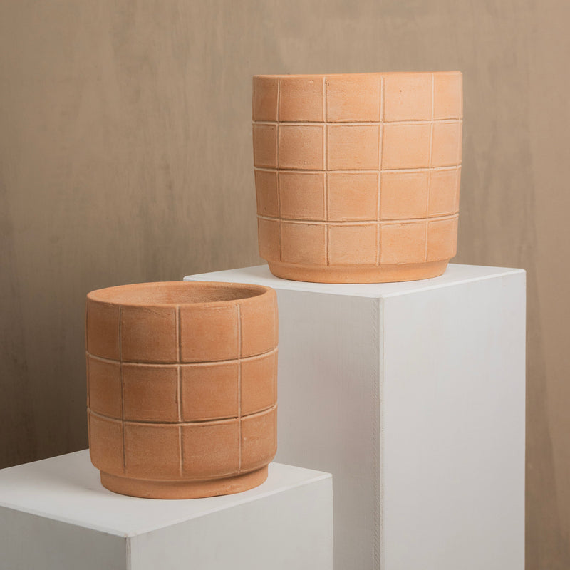 Grid Terracotta Planter Planters MESO Goods 