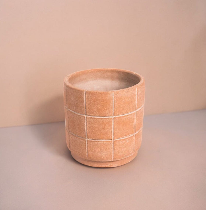 Grid Terracotta Planter Planters MESO Goods 