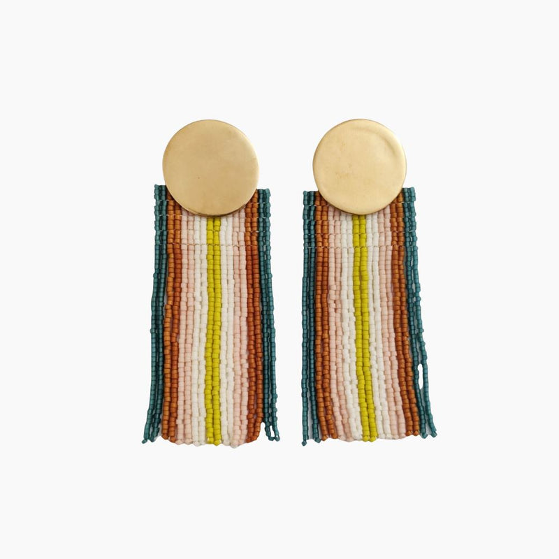 Groovy Stripes Beaded Earrings