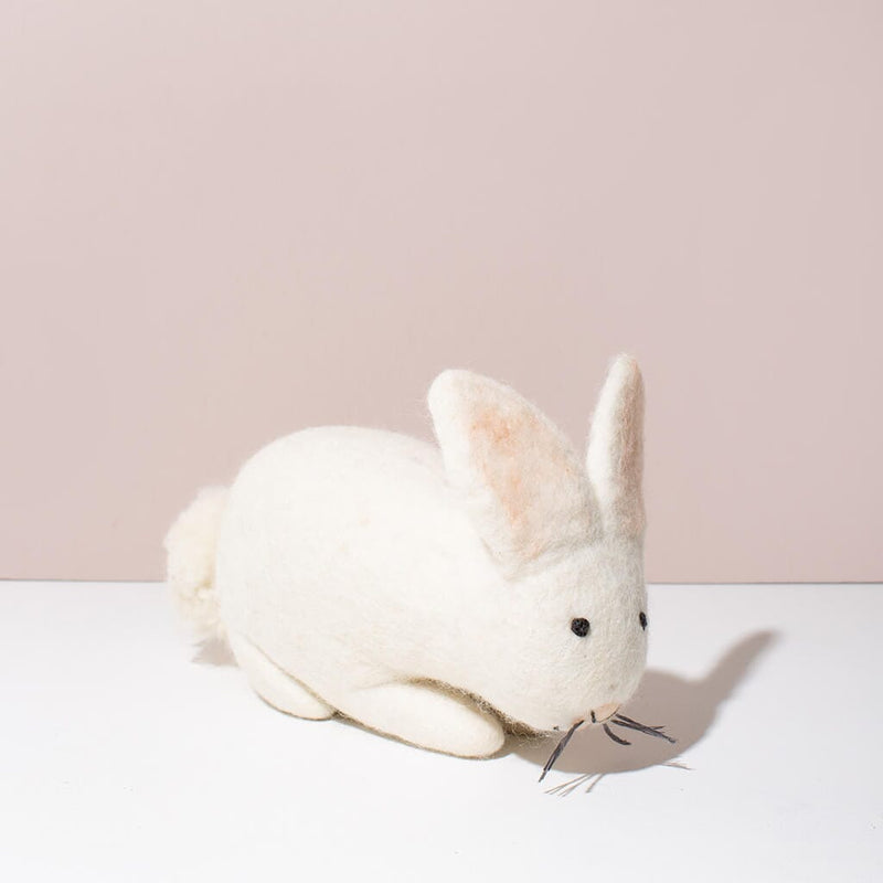 Hand Felted Bunny Toys Mulxiply White 