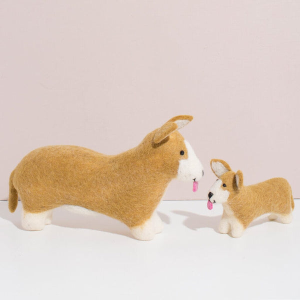 Hand Felted Corgi Toys Mulxiply Set of 2 