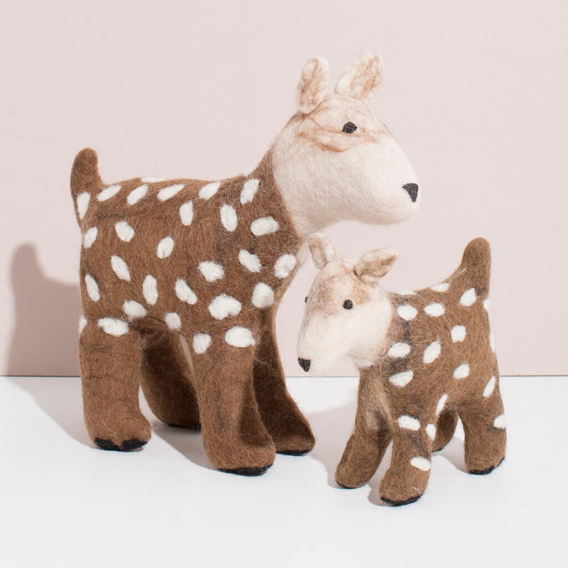 Hand Felted Deer Toys Mulxiply Set of 2 