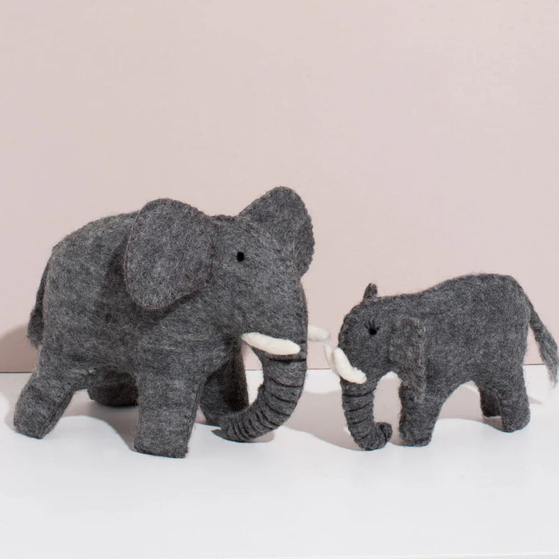 Hand Felted Elephant Toys Mulxiply Set of 2 