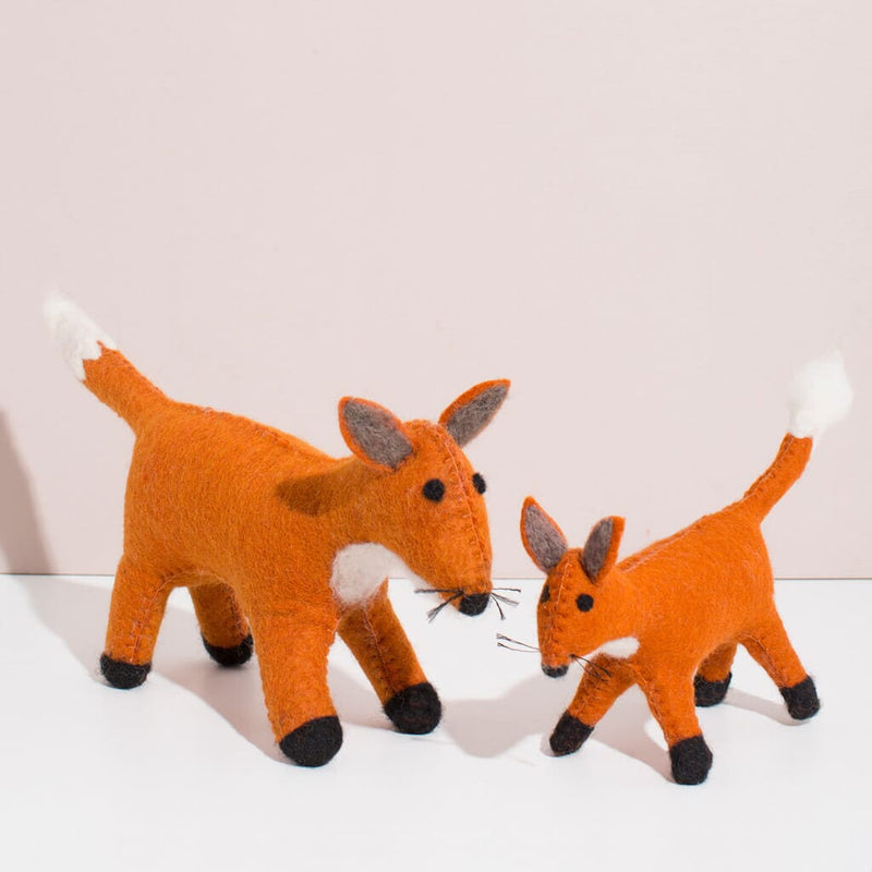 Hand Felted Fox Toys Mulxiply Set of 2 